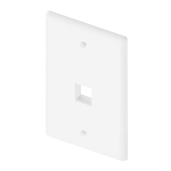 Unirise Usa 1Port Wall Plate, Single Gang, White WP1PWHT Zoro